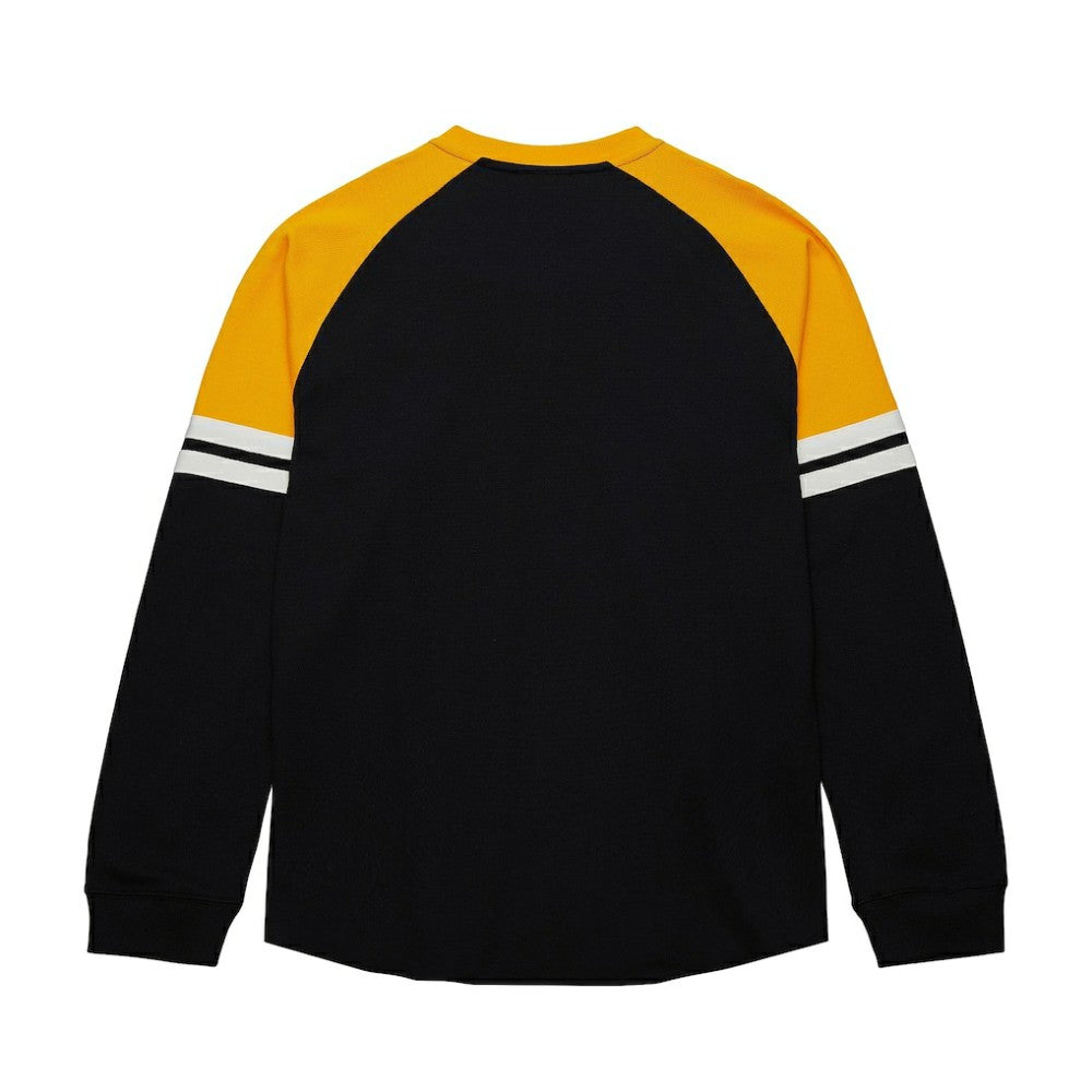 Boston Bruins Mitchell & Ness Thermal Henley Long Sleeve T-Shirt - Black - NHL 202122434