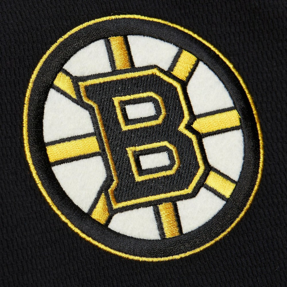 Boston Bruins Mitchell & Ness Thermal Henley Long Sleeve T-Shirt - Black - NHL 202122434