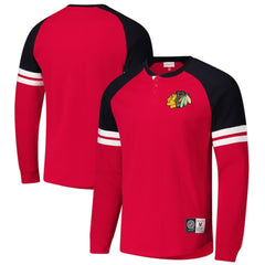 Chicago Blackhawks Mitchell & Ness Thermal Henley Long Sleeve T-Shirt - Red - NHL 202122437