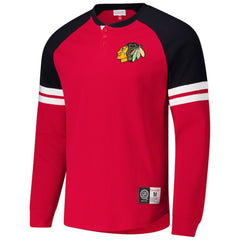 Chicago Blackhawks Mitchell & Ness Thermal Henley Long Sleeve T-Shirt - Red - NHL 202122437