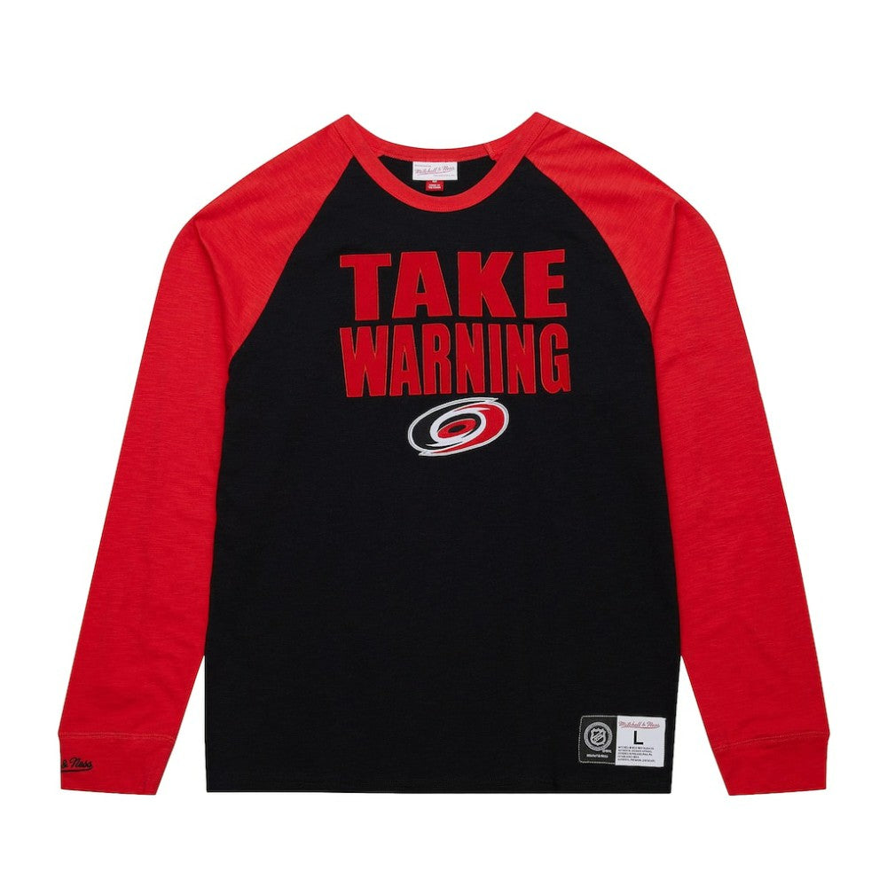 Carolina Hurricanes Mitchell & Ness Legendary Slub Raglan Long Sleeve T-Shirt - Black/Red - NHL 202122438