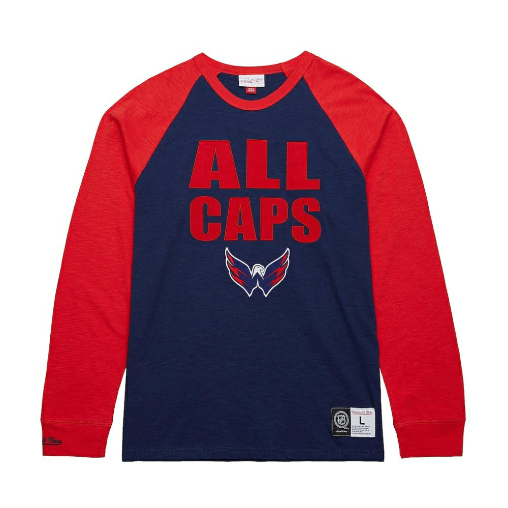 Washington Capitals Mitchell & Ness Legendary Slub Raglan Long Sleeve T-Shirt - Navy/Red - NHL 202122444