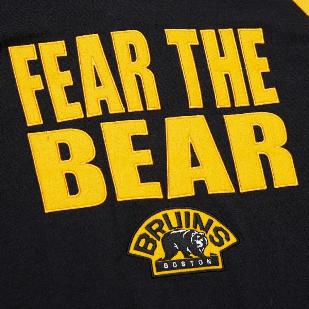 Boston Bruins Mitchell & Ness Legendary Slub Raglan Long Sleeve T-Shirt - Black/Gold - NHL 202122446