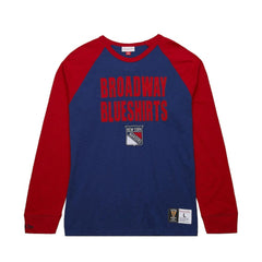New York Rangers Mitchell & Ness Legendary Slub Raglan Long Sleeve T-Shirt - Blue/Red - NHL 202122447