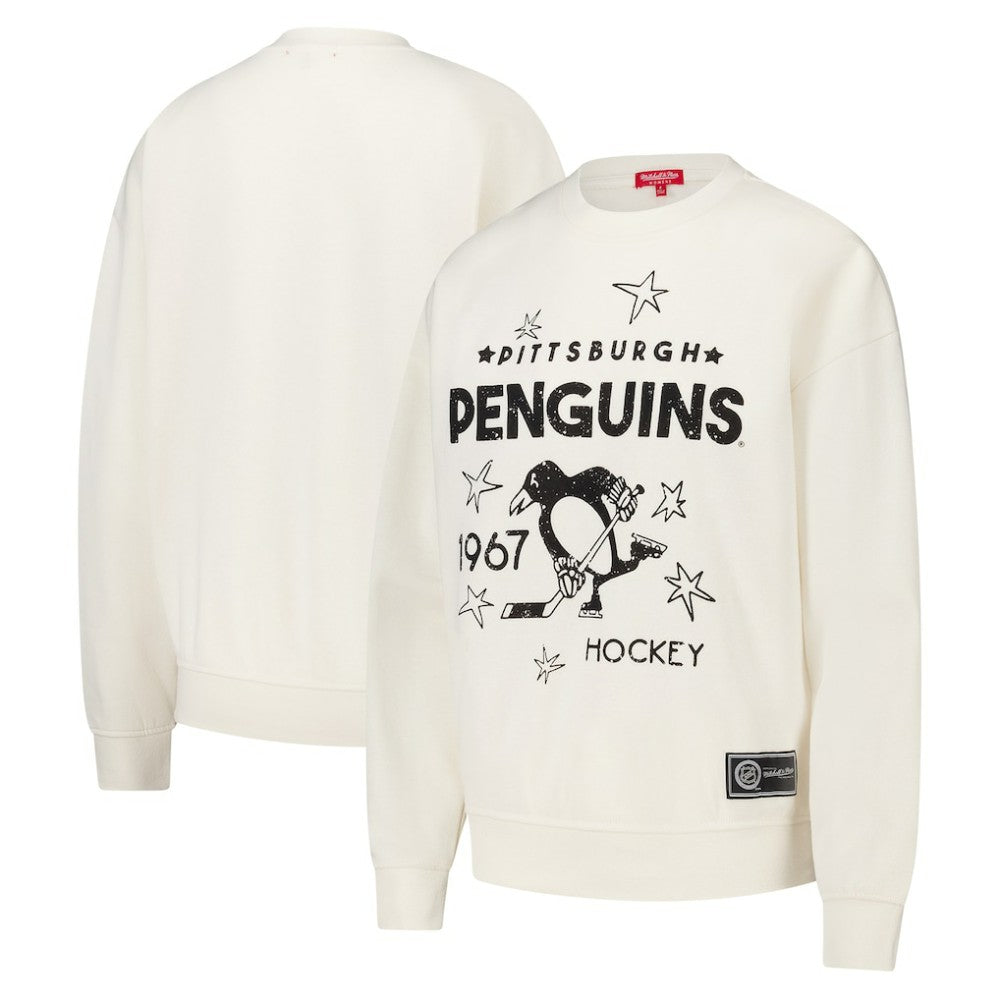 Pittsburgh Penguins Mitchell & Ness Women's Logo 3.0 Pullover Sweatshirt - Cream - NHL 202122452