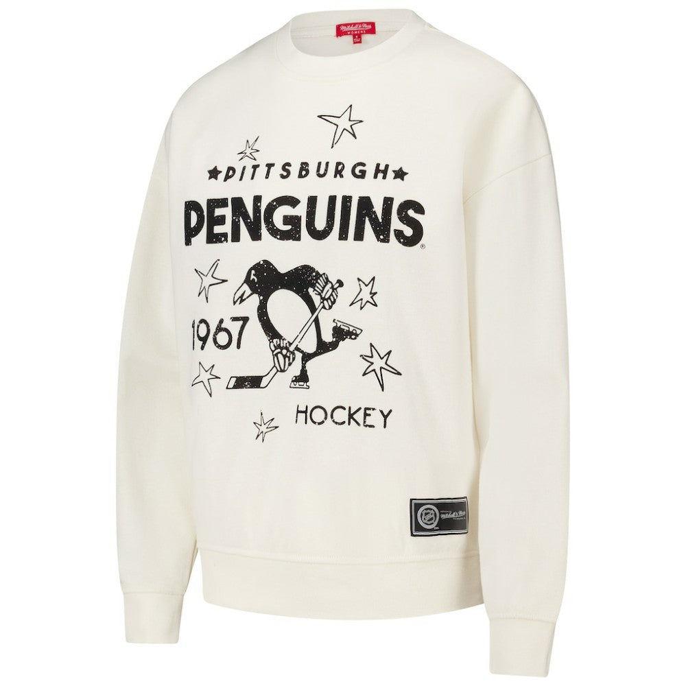Pittsburgh Penguins Mitchell & Ness Women's Logo 3.0 Pullover Sweatshirt - Cream - NHL 202122452