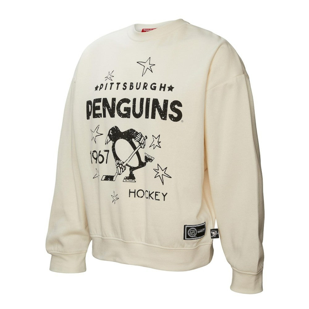 Pittsburgh Penguins Mitchell & Ness Women's Logo 3.0 Pullover Sweatshirt - Cream - NHL 202122452