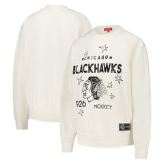Chicago Blackhawks Mitchell & Ness Women's Logo 3.0 Pullover Sweatshirt - Cream - NHL 202122453