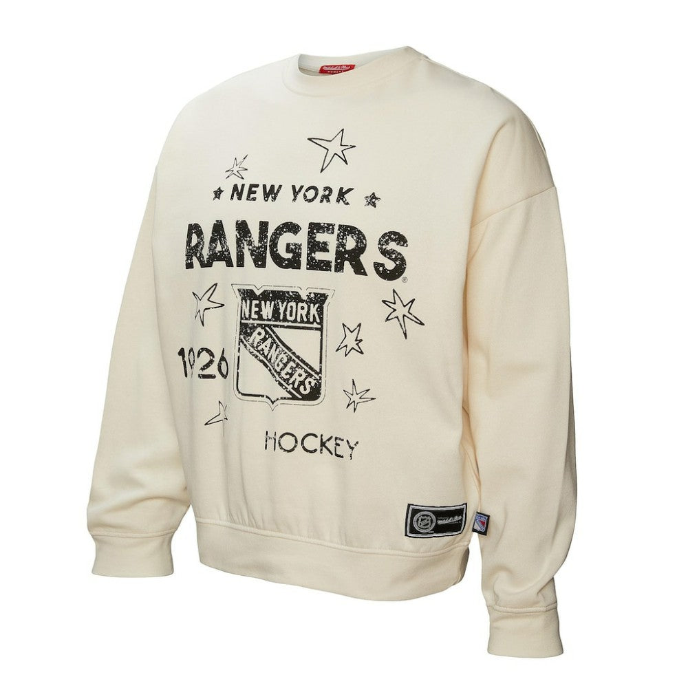 New York Rangers Mitchell & Ness Women's Logo 3.0 Pullover Sweatshirt - Cream - NHL 202122455