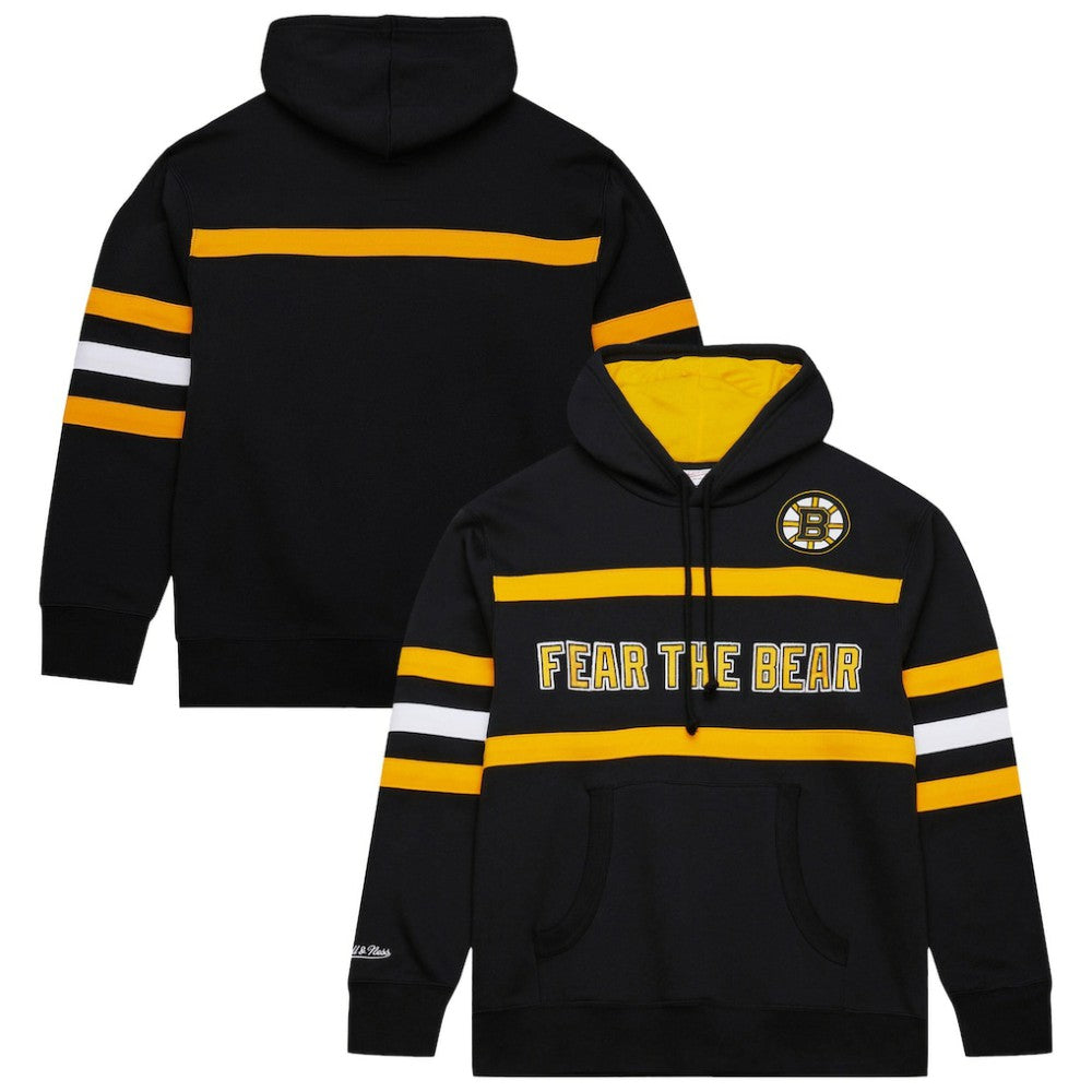 Boston Bruins Mitchell & Ness Head Coach Slogan Pullover Hoodie - Black - NHL 202122463