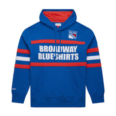 New York Rangers Mitchell & Ness Head Coach Slogan Pullover Hoodie - Blue - NHL 202122464