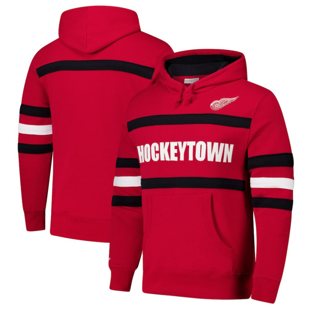 Detroit Red Wings Mitchell & Ness Head Coach Slogan Pullover Hoodie - Red - NHL 202122465