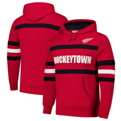 Detroit Red Wings Mitchell & Ness Head Coach Slogan Pullover Hoodie - Red - NHL 202122465