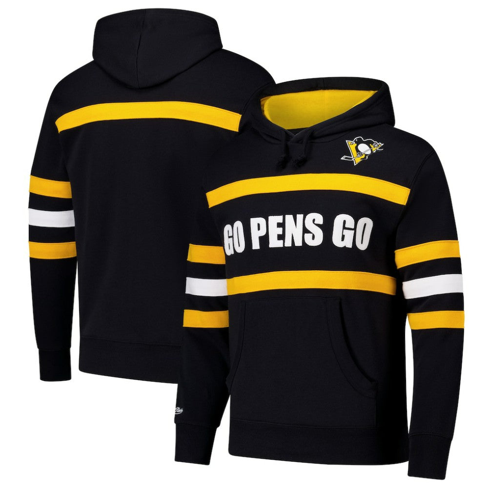 Pittsburgh Penguins Mitchell & Ness Head Coach Slogan Pullover Hoodie - Black - NHL 202122466