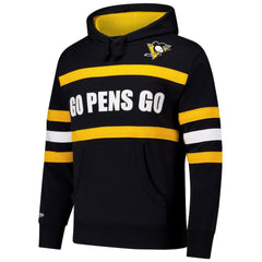 Pittsburgh Penguins Mitchell & Ness Head Coach Slogan Pullover Hoodie - Black - NHL 202122466