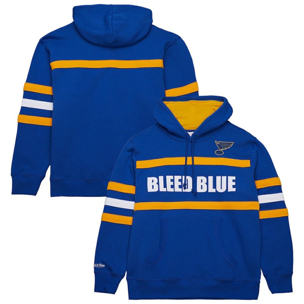 St. Louis Blues Mitchell & Ness Head Coach Slogan Pullover Hoodie - Blue - NHL 202122474