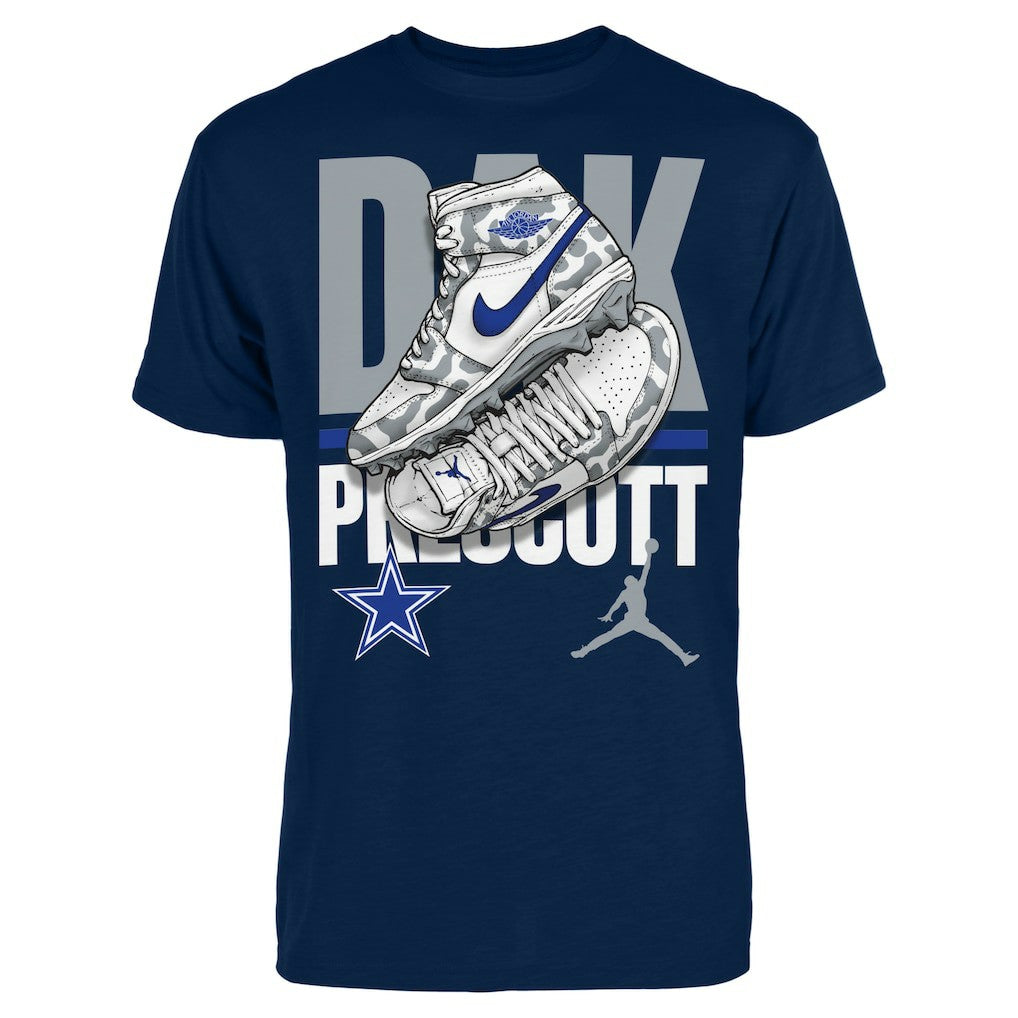 Dak Prescott Dallas Cowboys Jordan Brand Kicks Graphic T-Shirt Navy