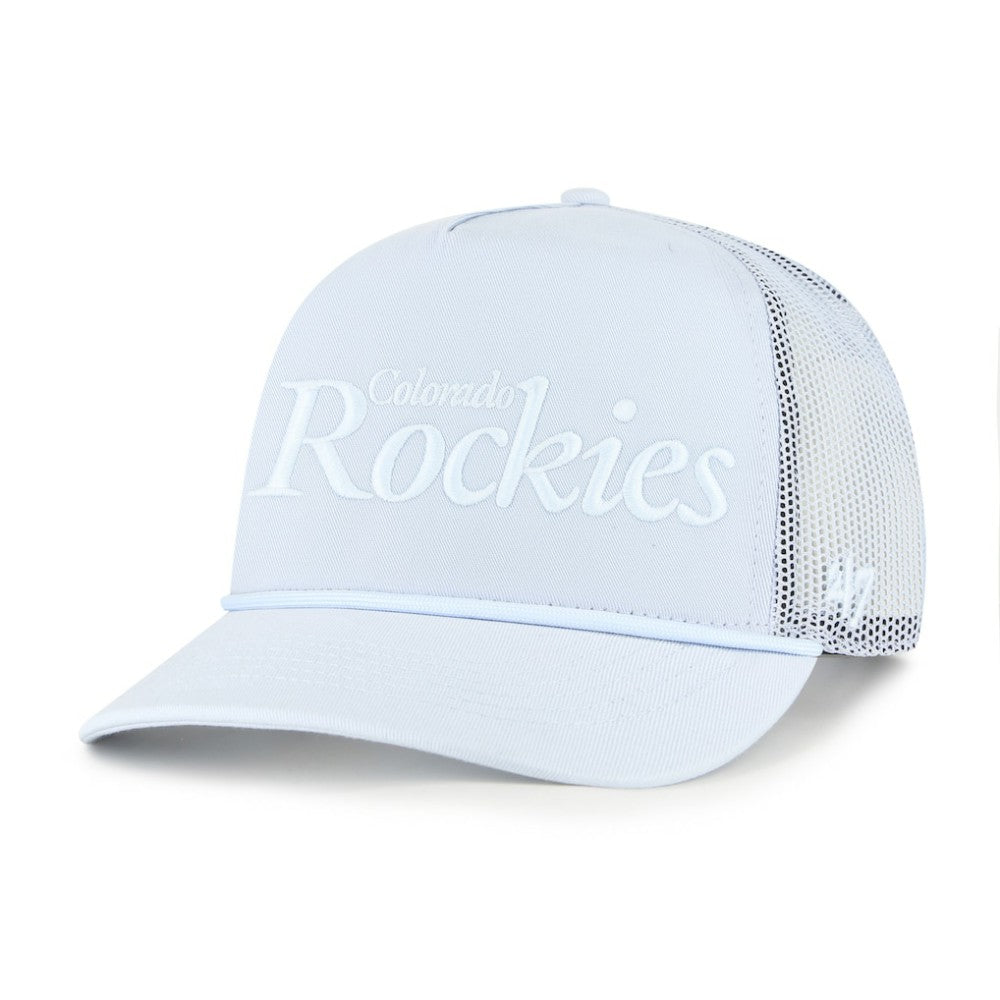 Colorado Rockies '47 Foundation Script Hitch Adjustable Trucker Hat - Light Blue - 47 brand Sale