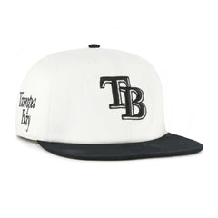 Tampa Bay Rays '47 Foundation Captain Snapback Hat - White/Black - 47 brand Lifestyle