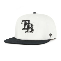 Tampa Bay Rays '47 Foundation Captain Snapback Hat - White/Black - 47 brand Lifestyle