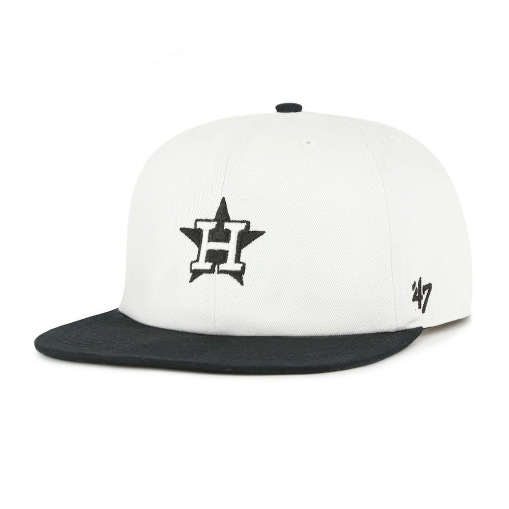 Houston Astros '47 Foundation Captain Snapback Hat - White/Black - 47 brand Sale