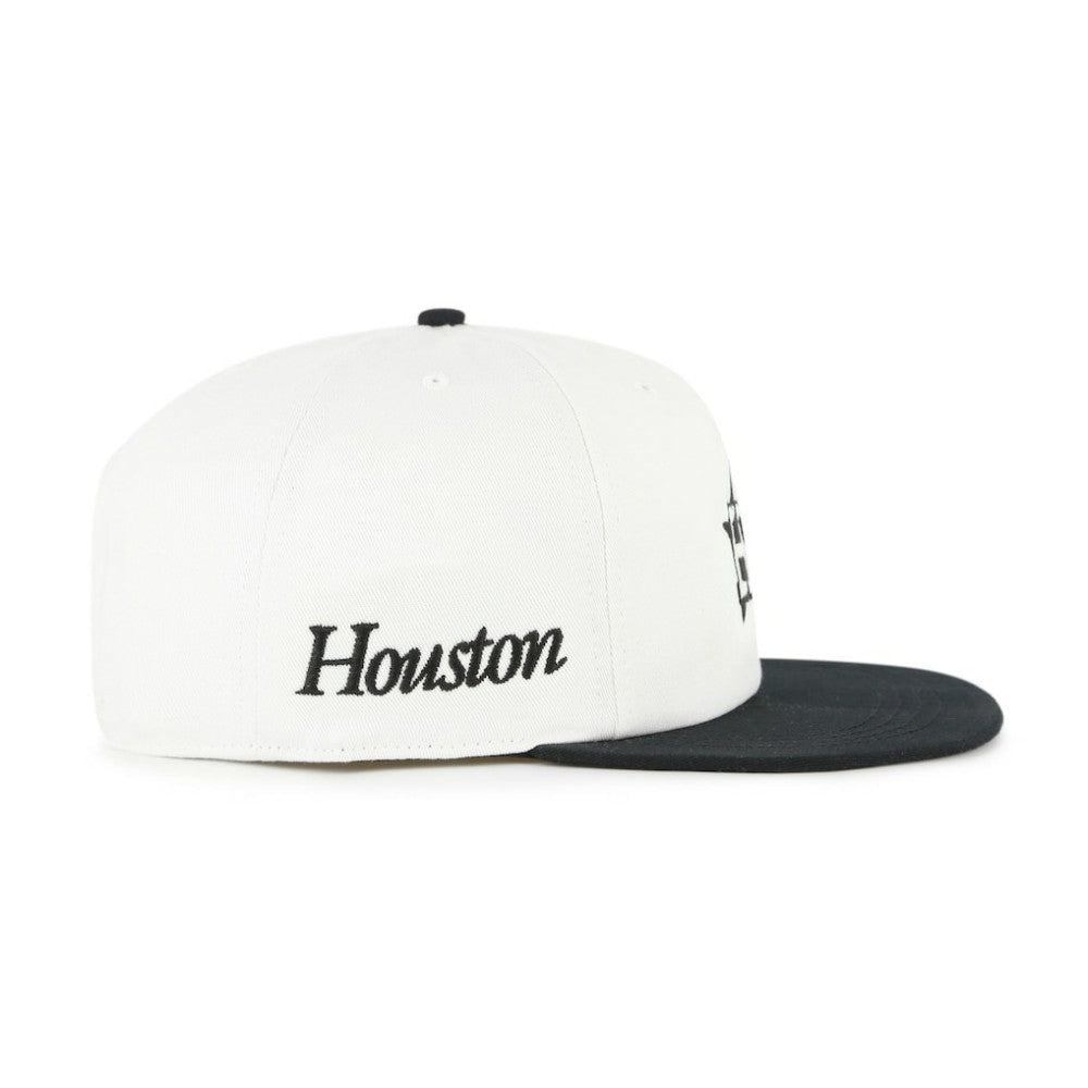 Houston Astros '47 Foundation Captain Snapback Hat - White/Black - 47 brand Sale