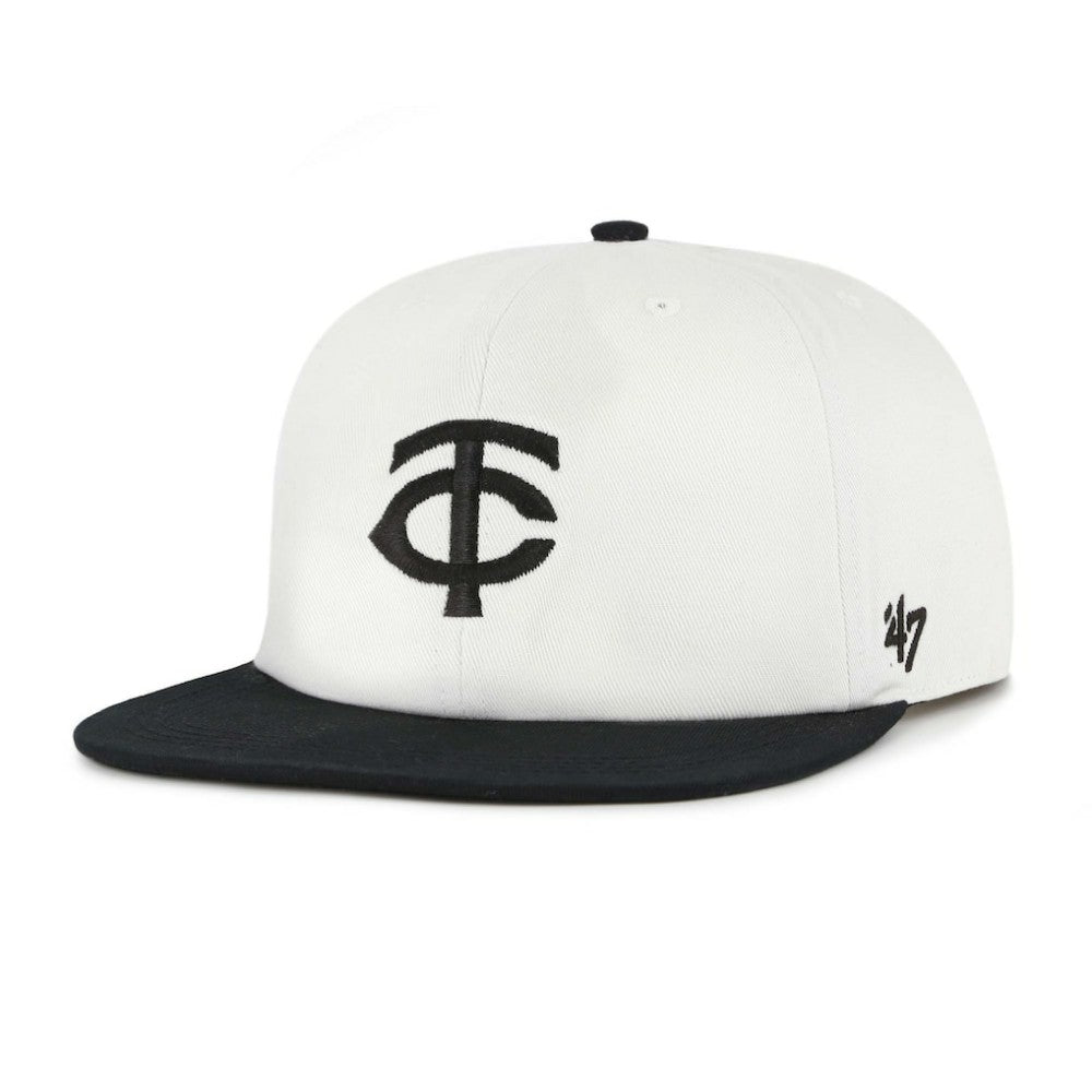 Minnesota Twins '47 Foundation Captain Snapback Hat - White/Black - 47 brand Sale