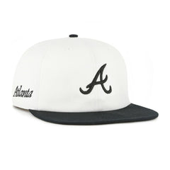 Atlanta Braves '47 Foundation Captain Snapback Hat - White/Black - 47 brand Sale