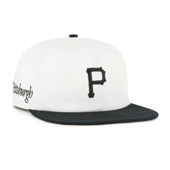 Pittsburgh Pirates '47 Foundation Captain Snapback Hat - White/Black - 47 brand Lifestyle