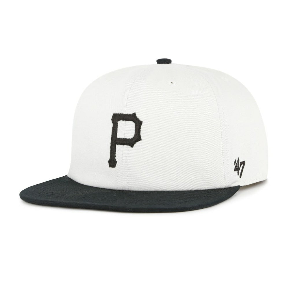 Pittsburgh Pirates '47 Foundation Captain Snapback Hat - White/Black - 47 brand Lifestyle