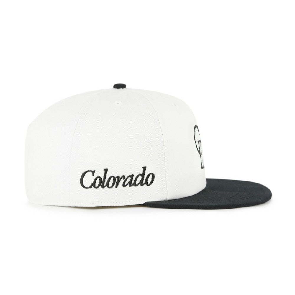 Colorado Rockies '47 Foundation Captain Snapback Hat - White/Black - 47 brand Lifestyle