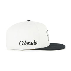Colorado Rockies '47 Foundation Captain Snapback Hat - White/Black - 47 brand Lifestyle