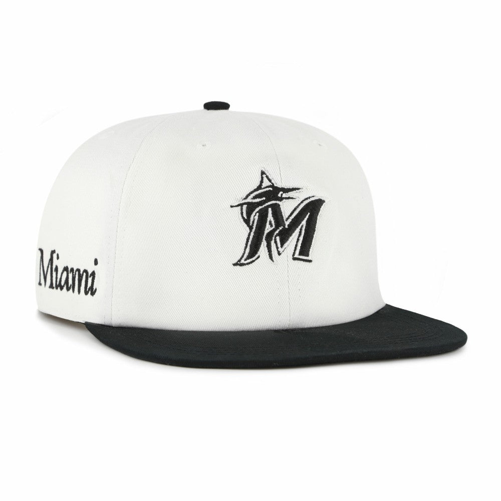 Miami Marlins '47 Foundation Captain Snapback Hat - White/Black - 47 brand Online