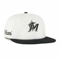 Miami Marlins '47 Foundation Captain Snapback Hat - White/Black - 47 brand Online