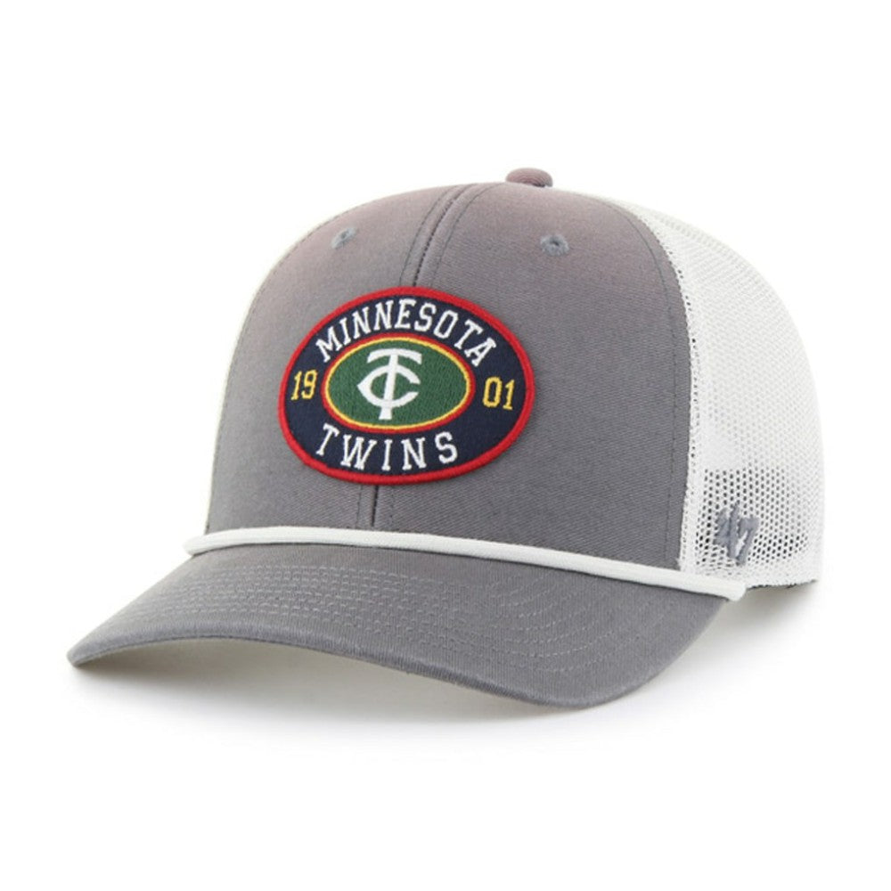 Minnesota Twins '47 Tide Sweep Rope Trucker Adjustable Hat - Gray/White - 47 brand Discount