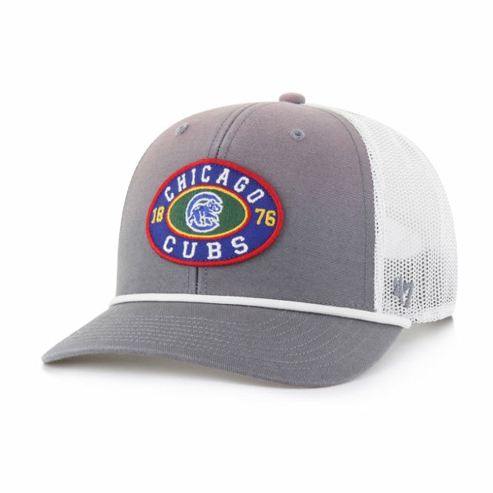 Chicago Cubs '47 Tide Sweep Rope Trucker Adjustable Hat - Gray/White - 47 brand Online