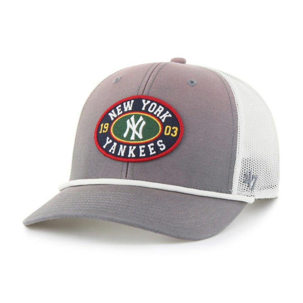New York Yankees '47 Tide Sweep Rope Trucker Adjustable Hat - Gray/White - 47 brand on Sale