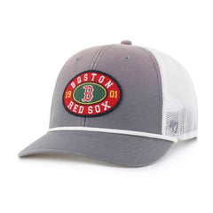 Boston Red Sox '47 Tide Sweep Rope Trucker Adjustable Hat - Gray/White - 47 brand Lifestyle