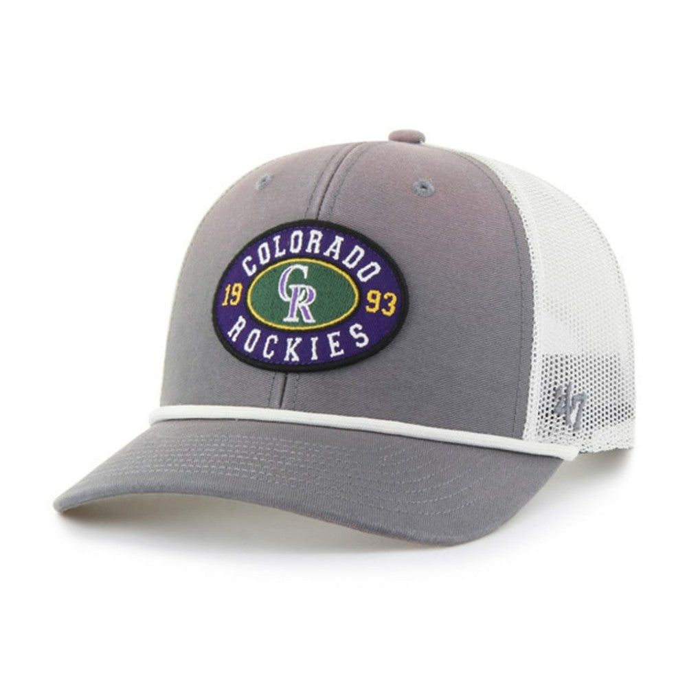 Colorado Rockies '47 Tide Sweep Rope Trucker Adjustable Hat - Gray/White - 47 brand Lifestyle