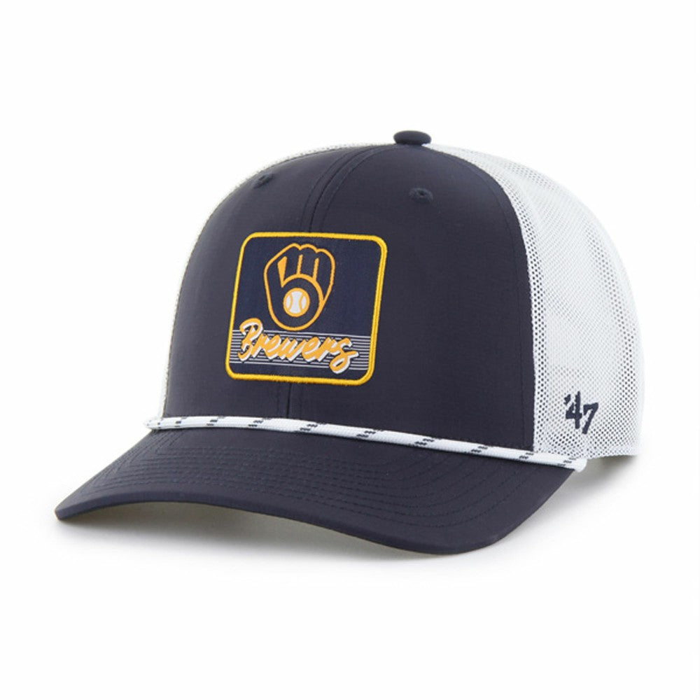 Milwaukee Brewers '47 Scratch Adjustable Trucker Hat - Navy/White - 47 brand Discount