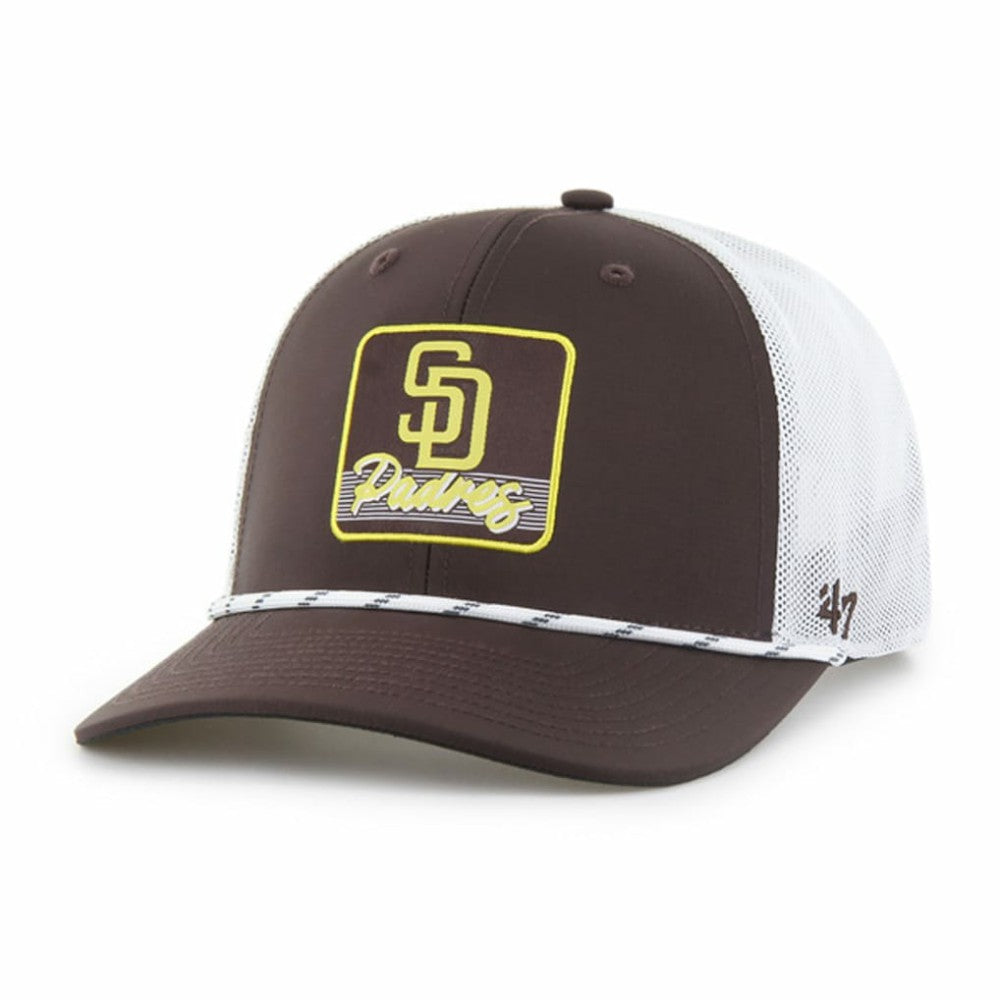 San Diego Padres '47 Scratch Adjustable Trucker Hat - Brown/White - 47 brand Lifestyle