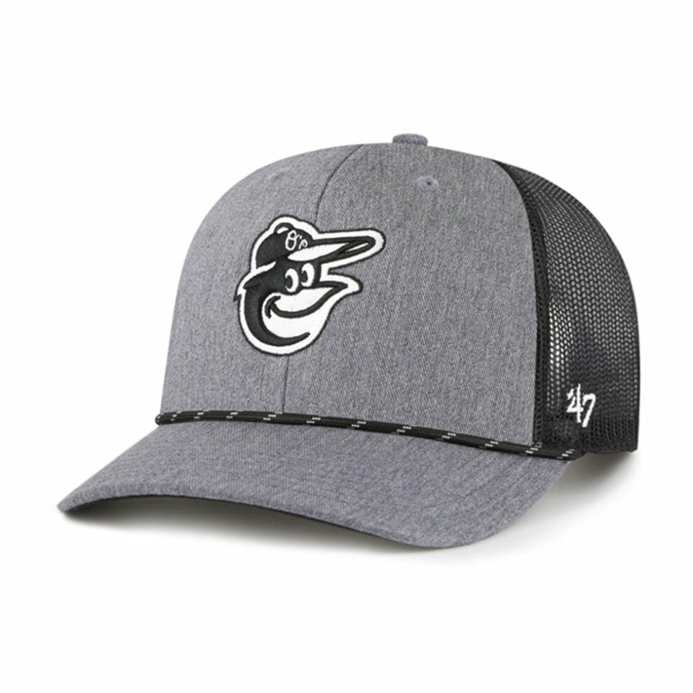 Baltimore Orioles '47 Carbon Rope Trucker Adjustable Hat - Charcoal - 47 brand Discount