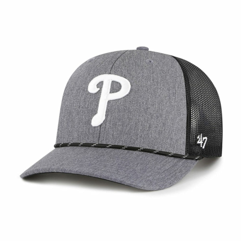Philadelphia Phillies '47 Carbon Rope Trucker Adjustable Hat - Charcoal - 47 brand Sale