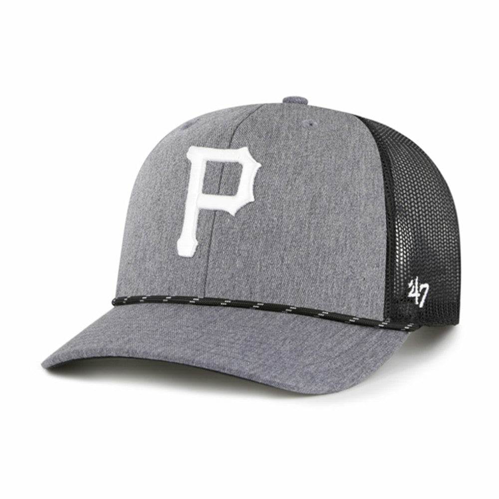 Pittsburgh Pirates '47 Carbon Rope Trucker Adjustable Hat - Charcoal - 47 brand on Sale