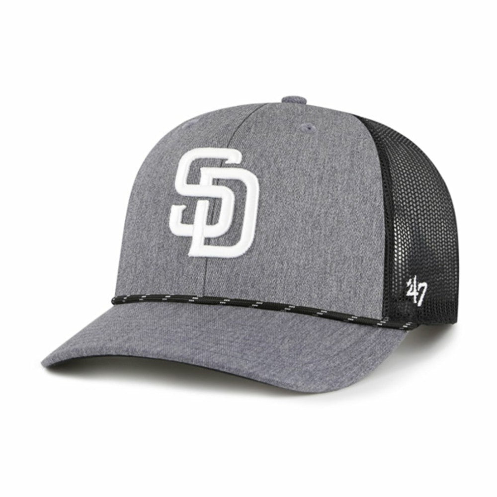 San Diego Padres '47 Carbon Rope Trucker Adjustable Hat - Charcoal - 47 brand Online