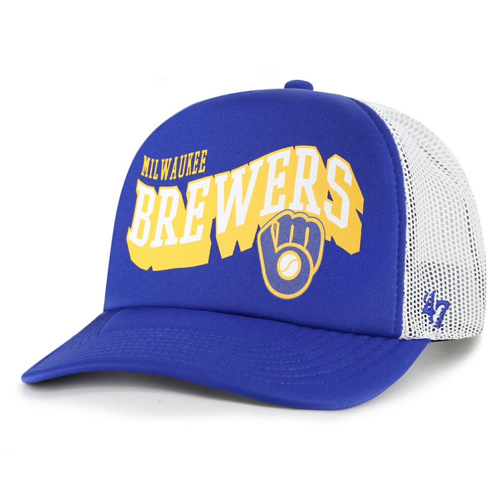 Milwaukee Brewers '47 Meander Foam Trucker Snapback Hat - Royal - 47 brand Lifestyle