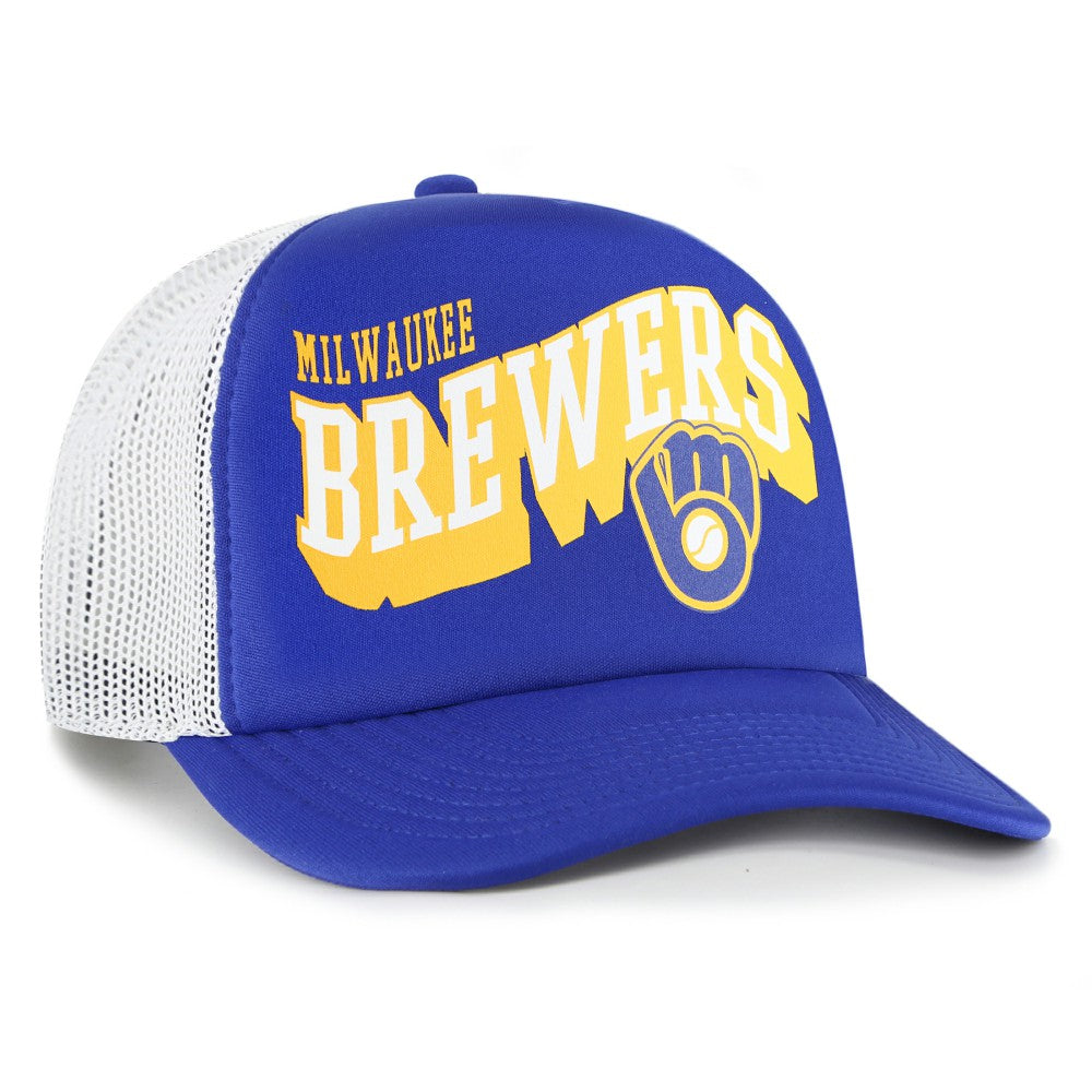 Milwaukee Brewers '47 Meander Foam Trucker Snapback Hat - Royal - 47 brand Lifestyle