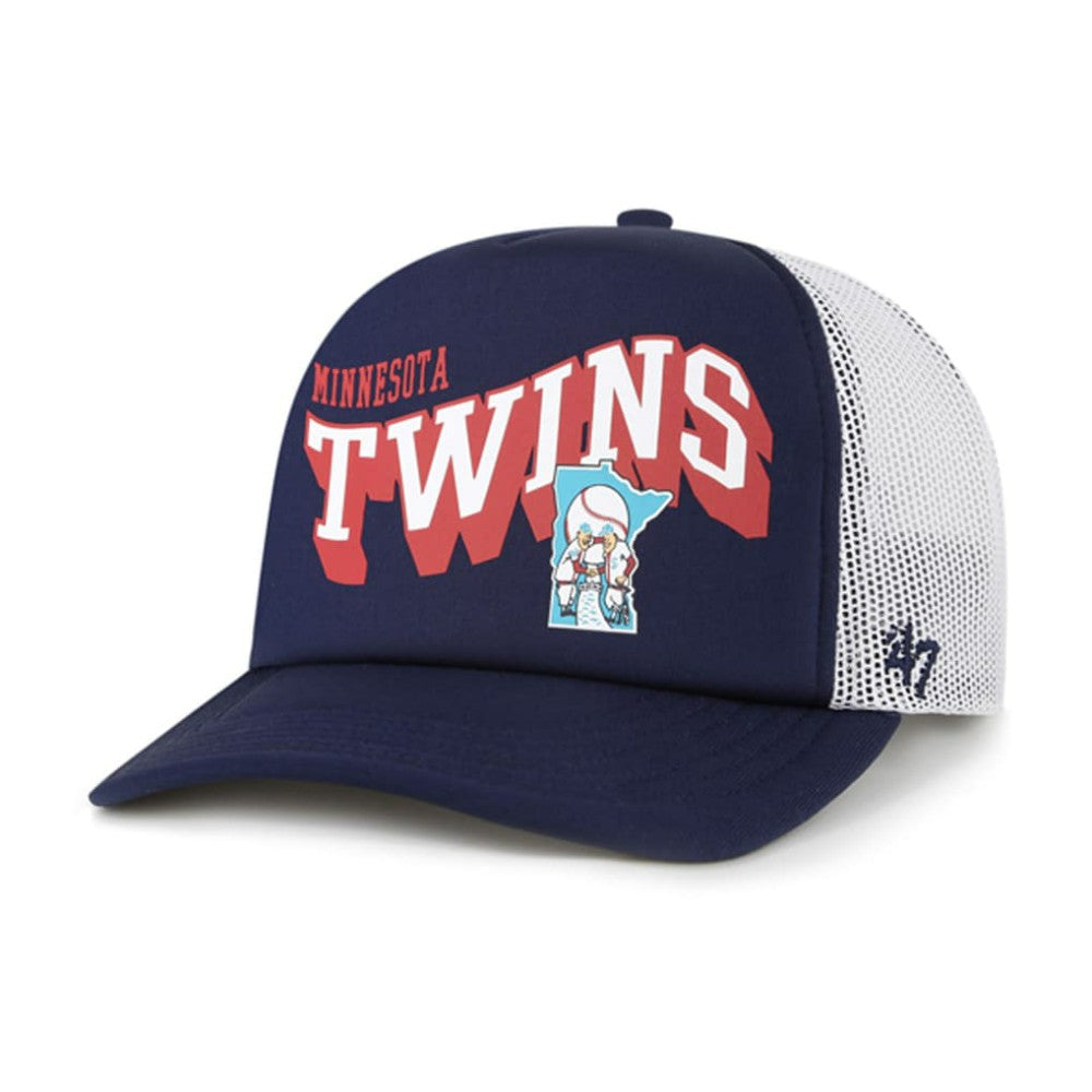 Minnesota Twins '47 Meander Foam Trucker Snapback Hat - Navy - 47 brand Discount
