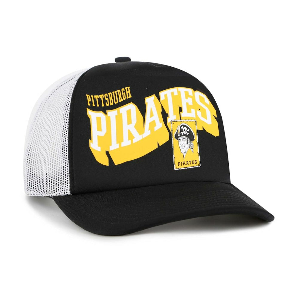 Pittsburgh Pirates '47 Meander Foam Trucker Snapback Hat - Black - 47 brand Discount