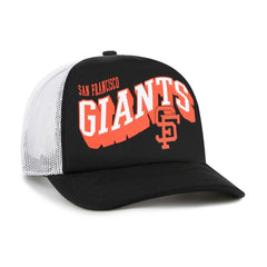 San Francisco Giants '47 Meander Foam Trucker Snapback Hat - Black - 47 brand Lifestyle